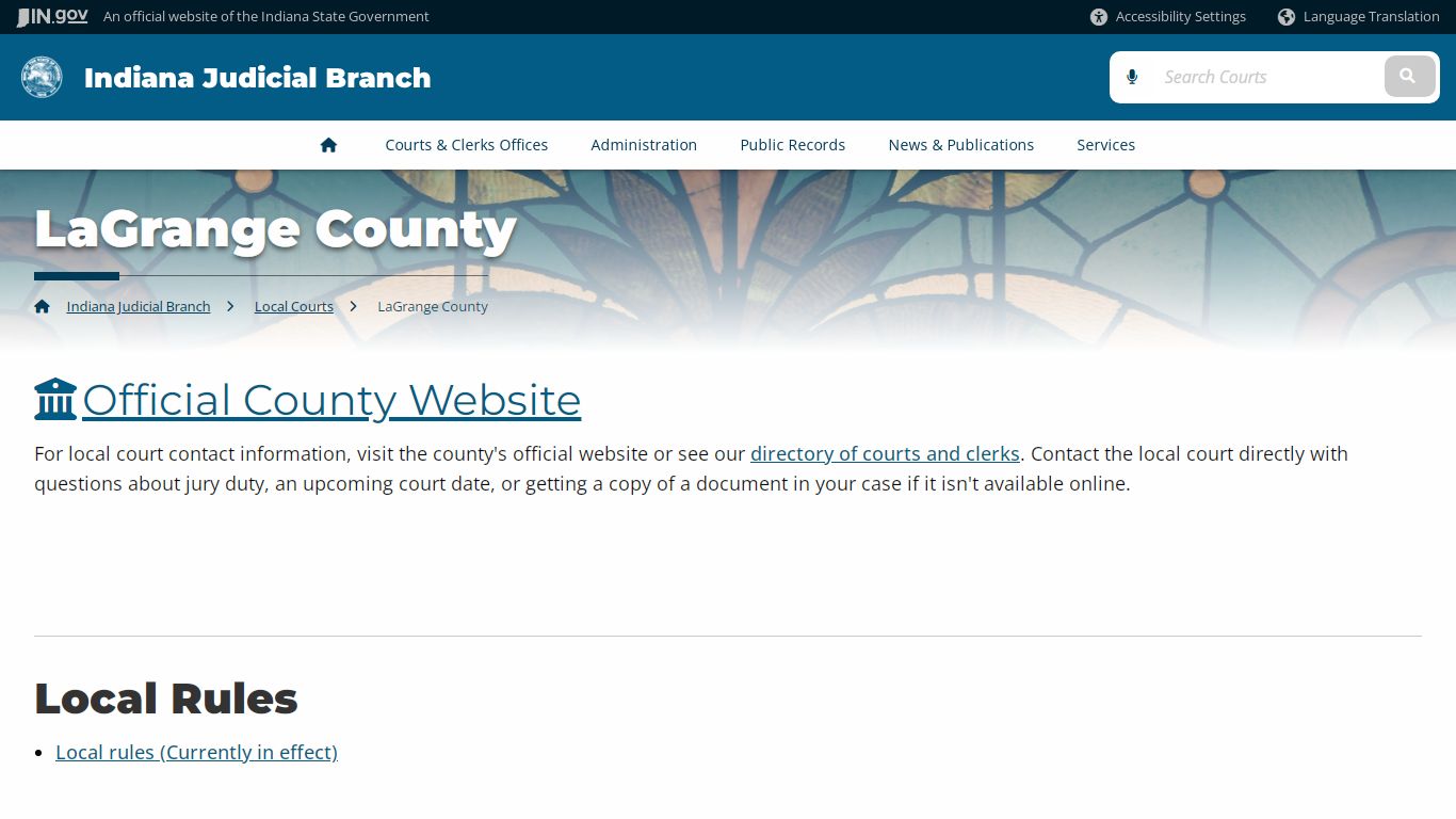 LaGrange County - Indiana Judicial Branch