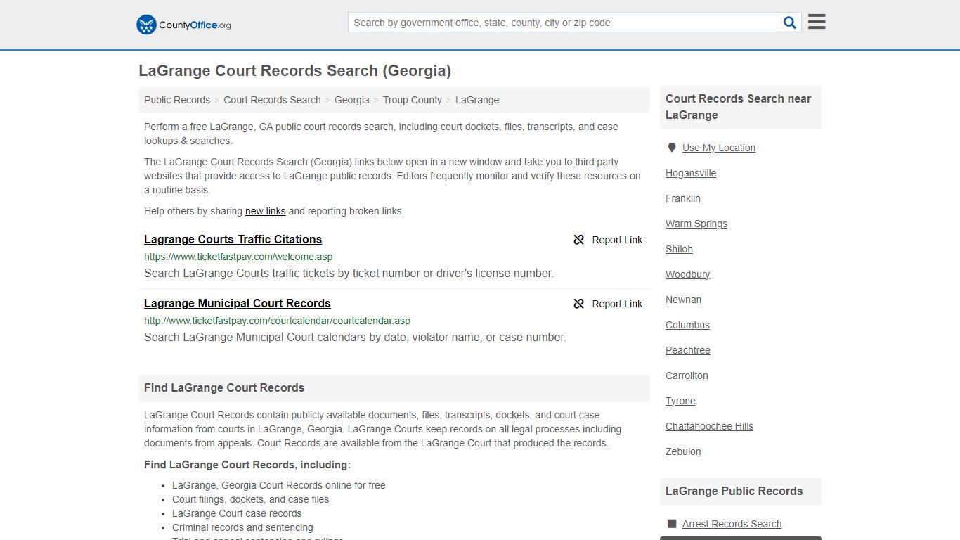 LaGrange Court Records Search (Georgia) - County Office